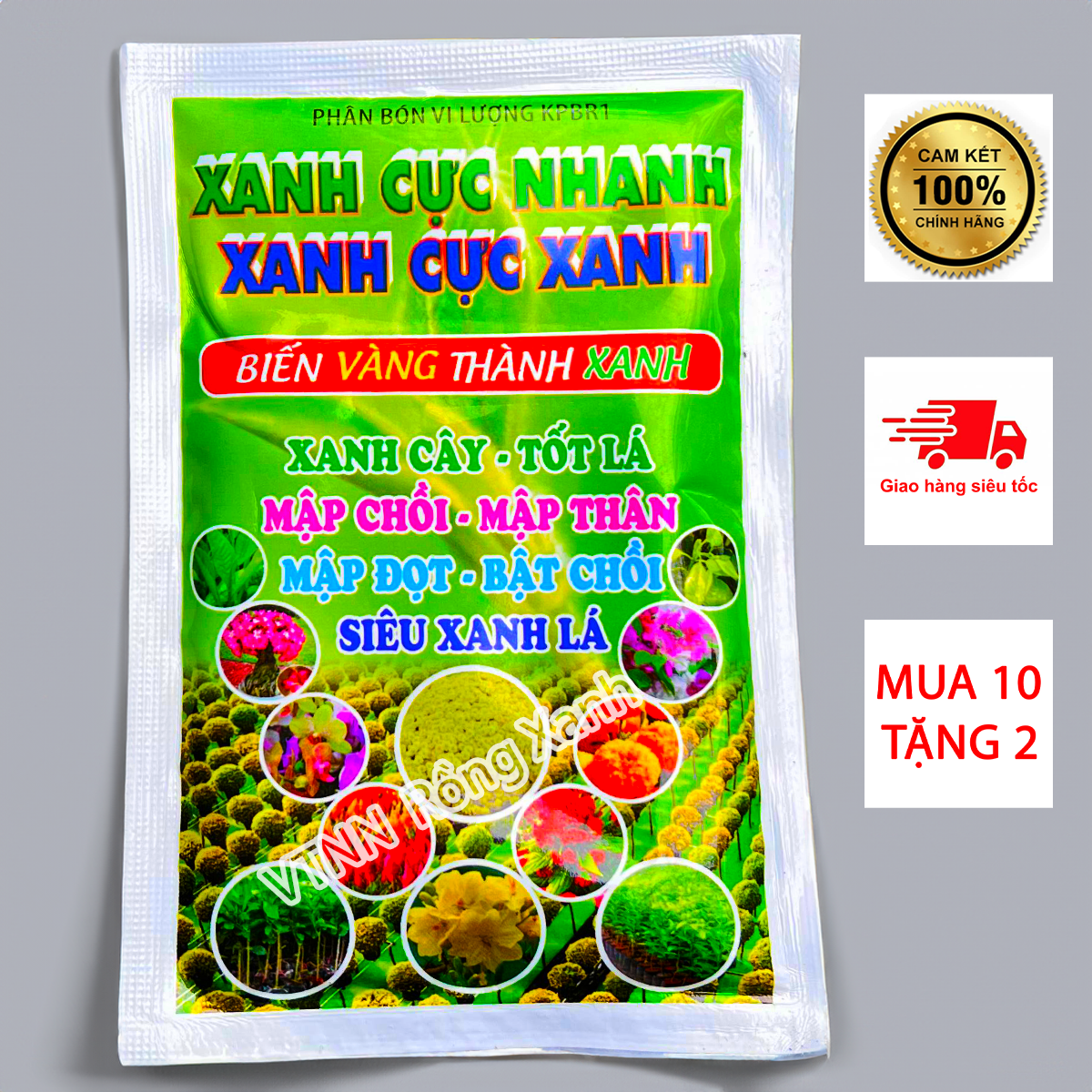 Phân bón xanh cực xanh biến vàng thành xanh mướt lá xanh cây
