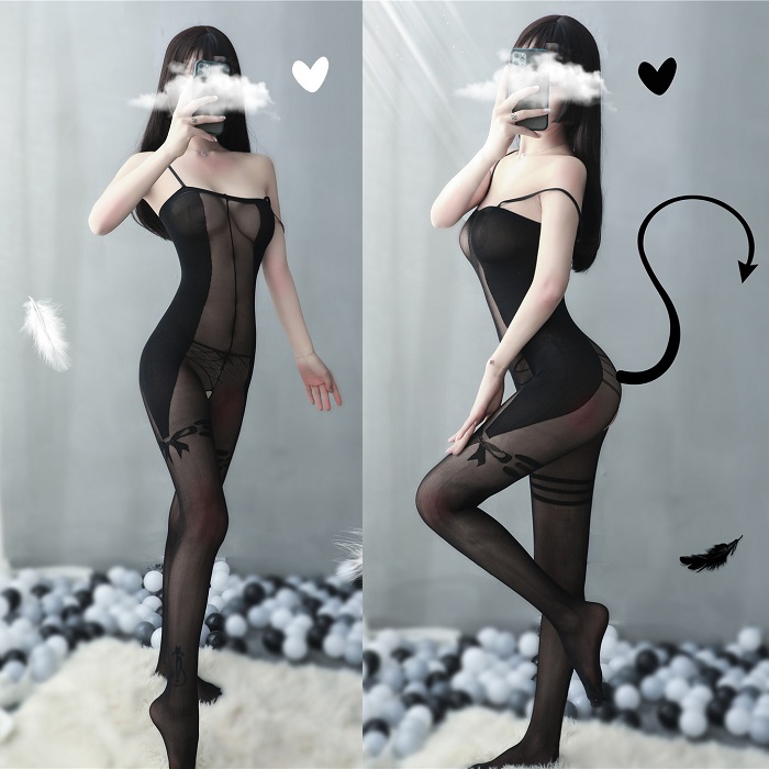 No. 54 N47 7 💕CHE TÊN💕 - Đồ ngủ lưới Sexy gợi cảm , quyến rũ, chụp ảnh Cosplay xuyên thấu hở đáy, Bodystocking BCS21