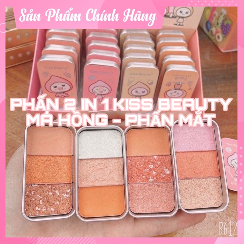 2 in 1 phấn má hồng, phấn mắt kiss beauty thái lan