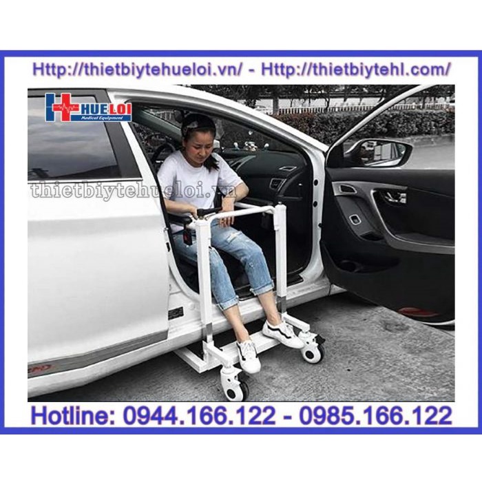 Xe nâng hạ bệnh nhân lên ô tô, xe lăn đa năng ghép mảnh nâng hạ 2 tay quay
