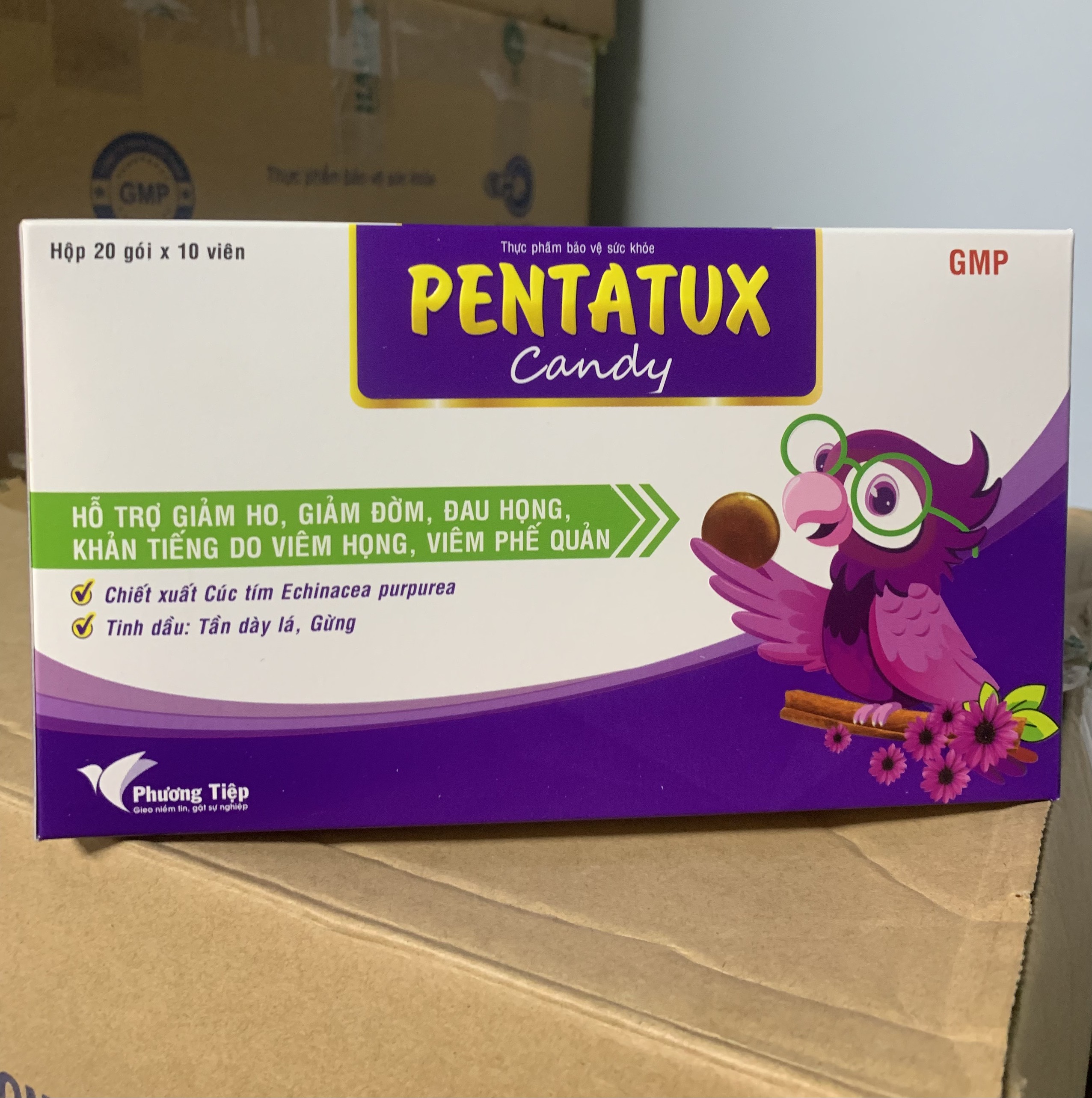Kẹo ngậm ho pentatux candy - giảm ho, viêm họng
