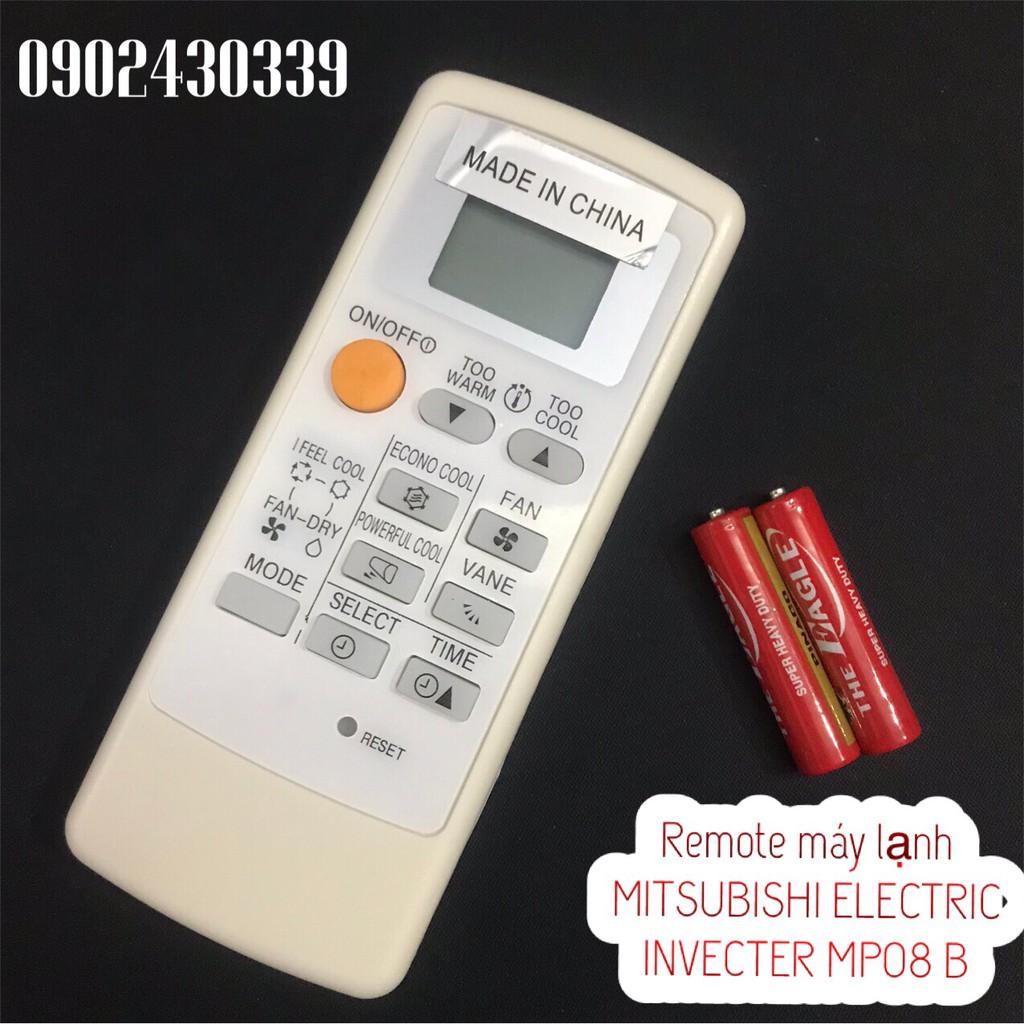 Remote máy lạnh mitsubishi electric inverter mp08b - điều khiển điều hòa mitsubishi electric inverter mp08b