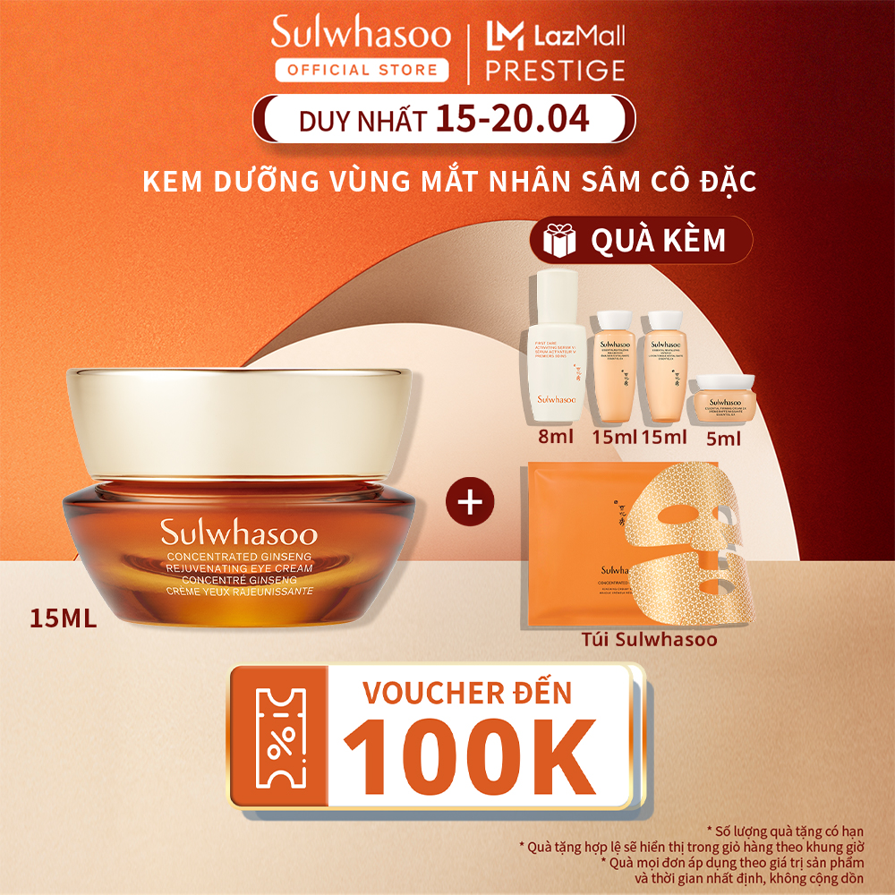 Kem Mắt Từ Nhân Sâm Dưỡng Da Ngăn Ngừa Lão Hóa Sulwhasoo Concentrated Ginseng Rejuvenating Eye Cream 15ml