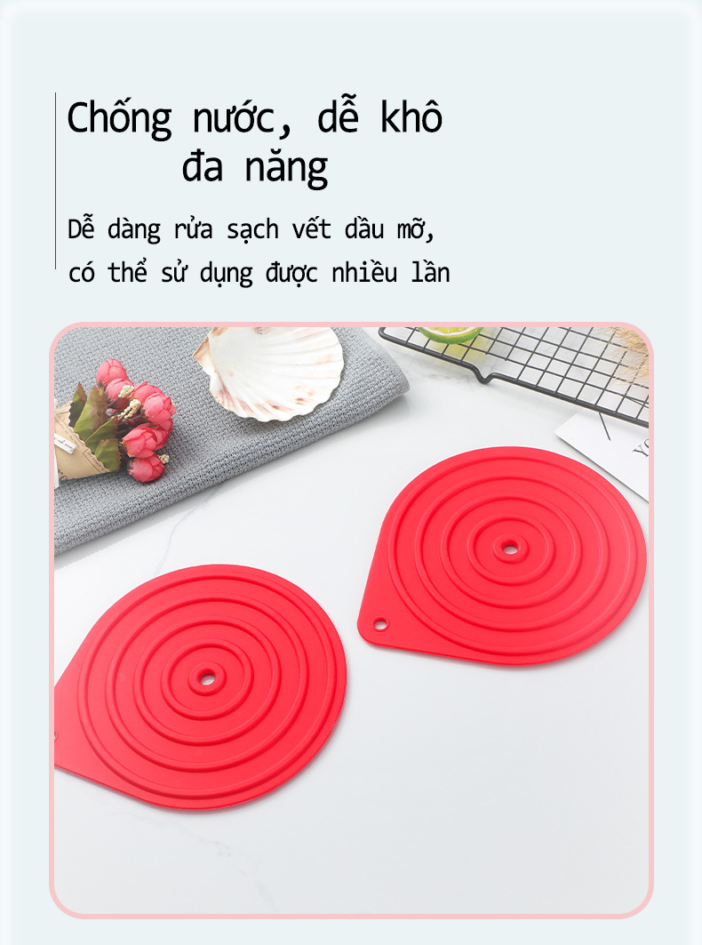 Miếng lót bếp từ silicon cao cấp, chuyển nhiệt tốt, chống trầy xước