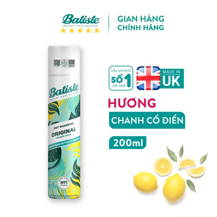 Dầu Gội Khô Batiste Dry Shampoo (200ml) – Original mẫu mới UK