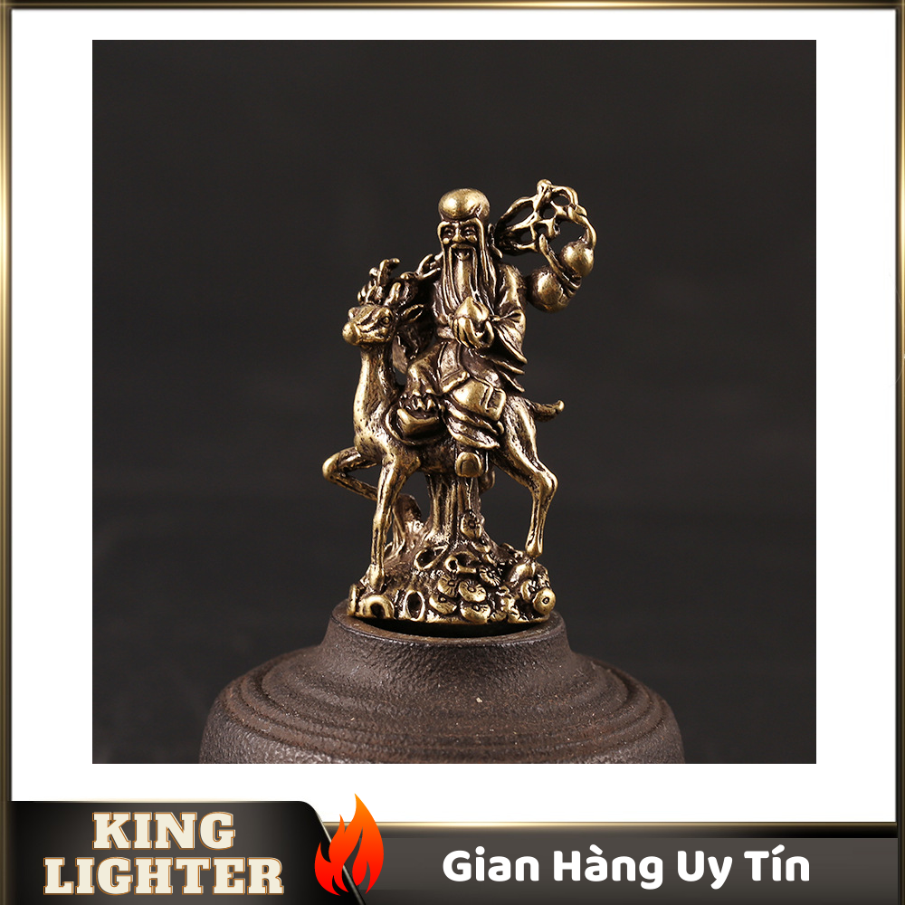 [HCM]Tượng Đồng Phong Thủy Hình Ông Thọ Cưỡi Hươu Trang Trí Đem Lại May Mắn Tài Lộc (Kích Thước: 5.2cm x 3.3cm)