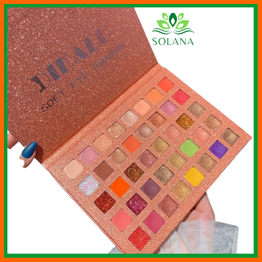 Bảng phấn mắt 35 ô dikalu, phấn mắt cao cấp, hàng nội địa trung, kháng nước, mịn lì, lâu trôi, trang điểm mắt siêu đẹp khi thêm lens, chì kẻ mày, kẻ mắt nước solana