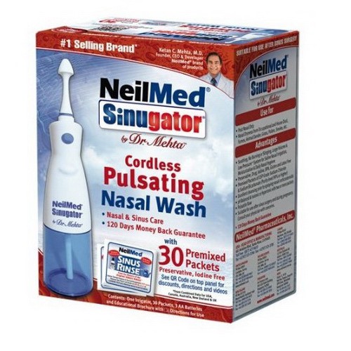 MÁY RỬA MŨI NEILMED SINUGATOR CORDLESS PULSATING NASAL WASH  - KÈM 30 GÓI MUỐI