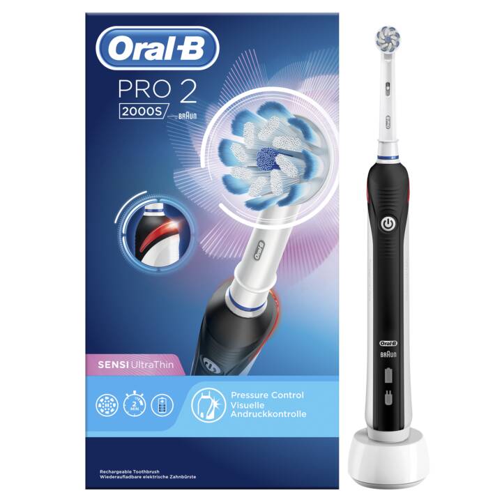 Bàn Chải Đánh Răng Điện Oral B Pro 2 2000 Bàn Chải Điện Chống Thấm Nước Đánh Răng Tự Động - Cảm Ứng Va Chạm Nướu - Kèm Đầu Bàn Chải Có Sạc  [Hàng Đức Sxuất 2021]