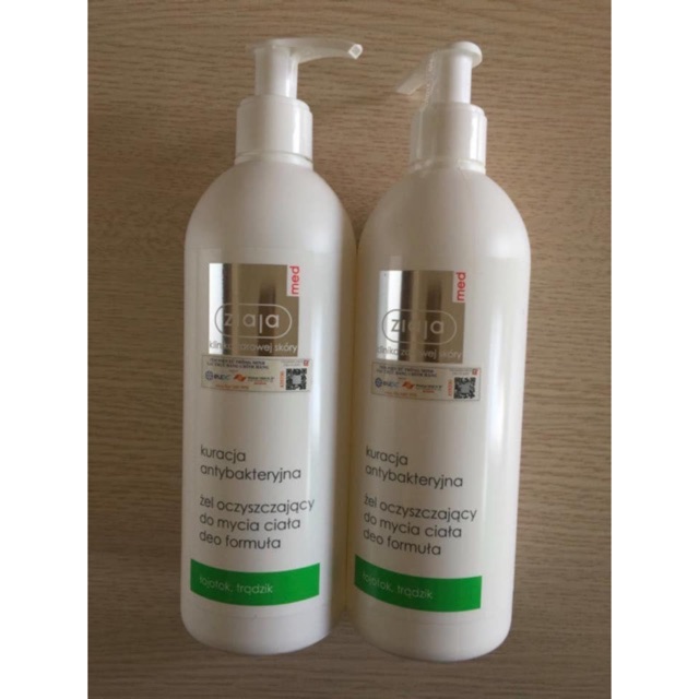 Sữa Tắm Ngừa Khuẩn, Nấm (VIÊM DA TIẾT BÃ) ZIAJA - CHO DA CƠ THỂ BỊ MỤN TRỨNG CÁ, BỊ NẤM 400ml