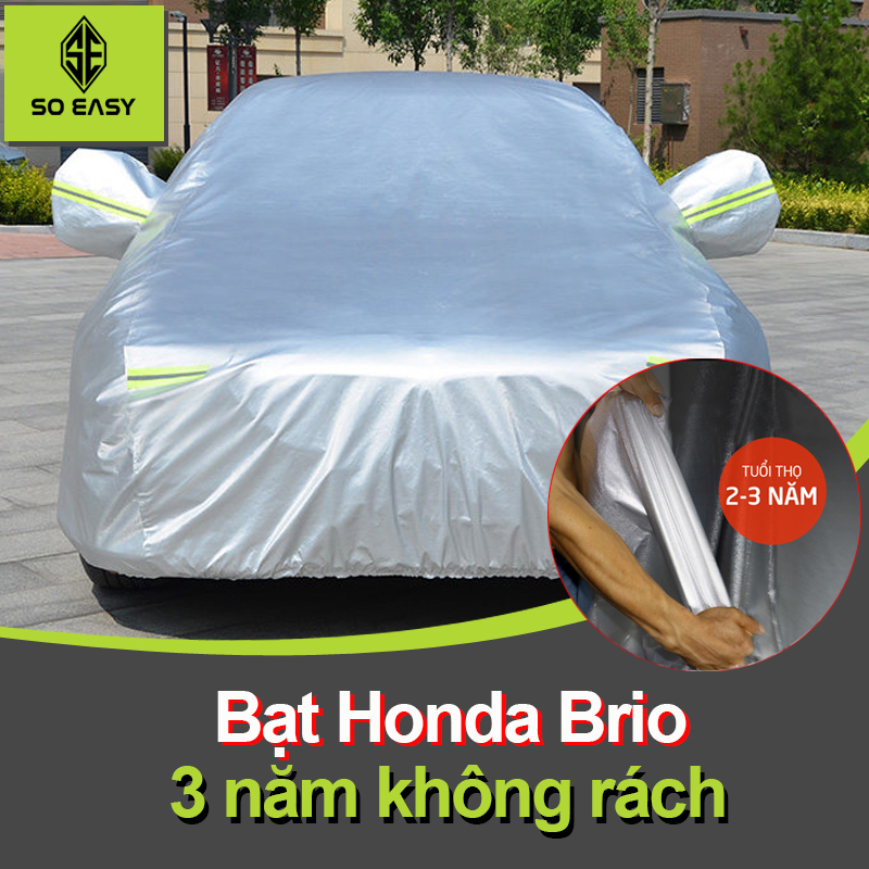 [HCM][ Honda Brio ] Bạt Phủ xe Honda Brio áo trùm che phủ xe hơi bạt phủ xe ô tô che xe ôtô 4 chỗ gấp xếp gọn gàng lớp bạc phản quang chống nóng mưa Một lớp vải dù Polyester Oxford Fabric cao cấp-BPXM