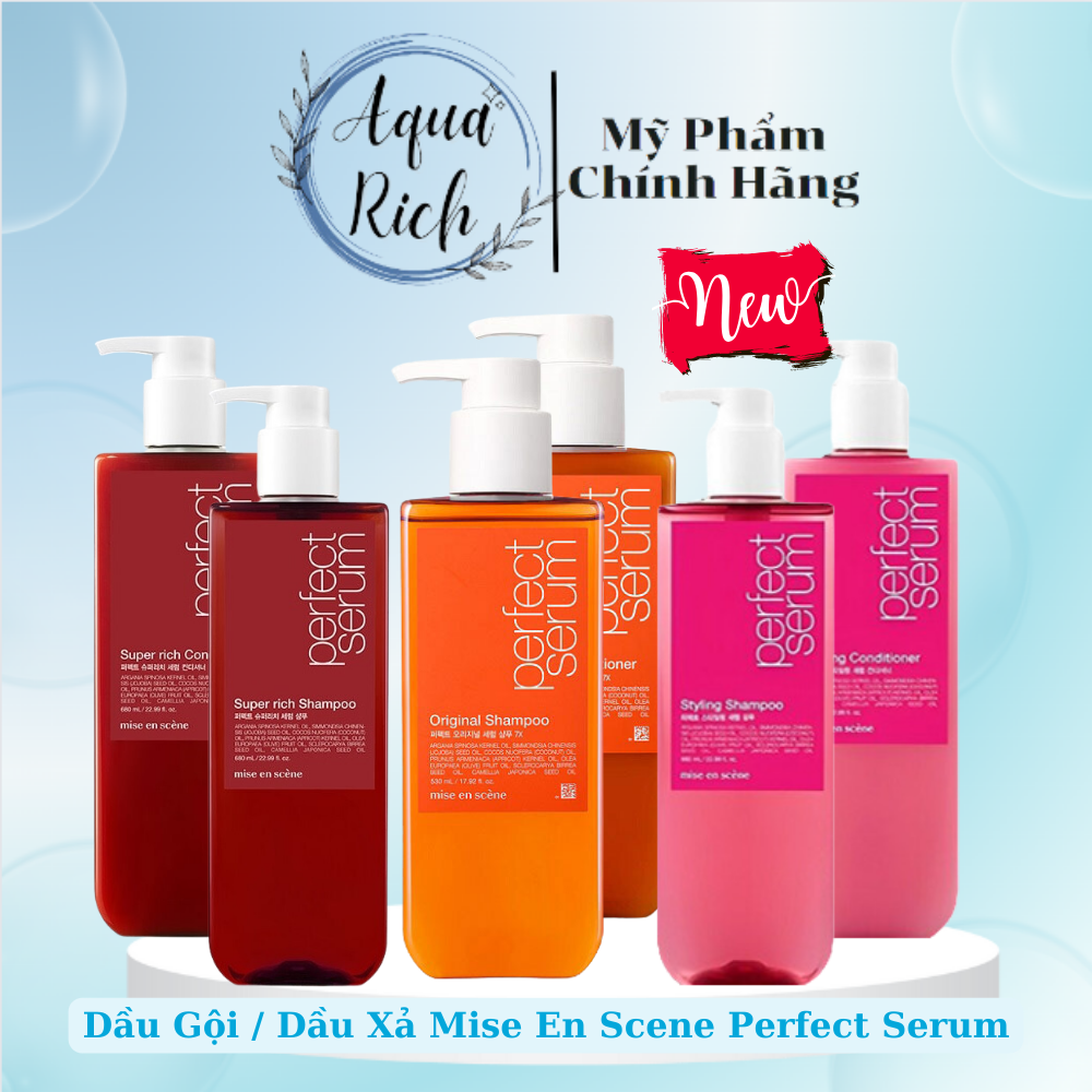 Dầu gội & dầu xả phục hồi tóc miseen scene perfect serum hàn quốc 680ml
