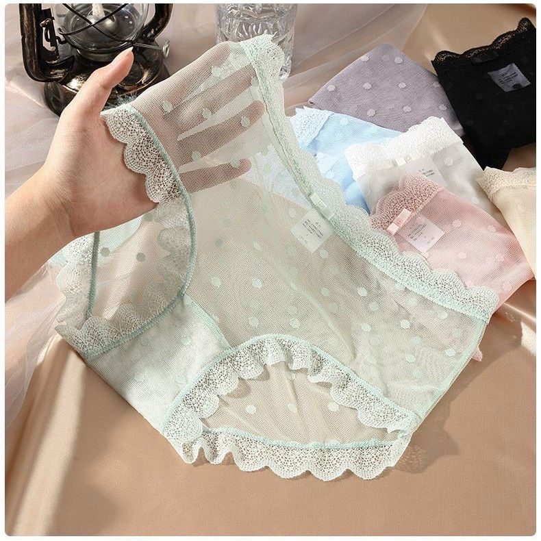 Quần ren lụa chấm bi mềm mịn mát co dãn hàng cao cấp