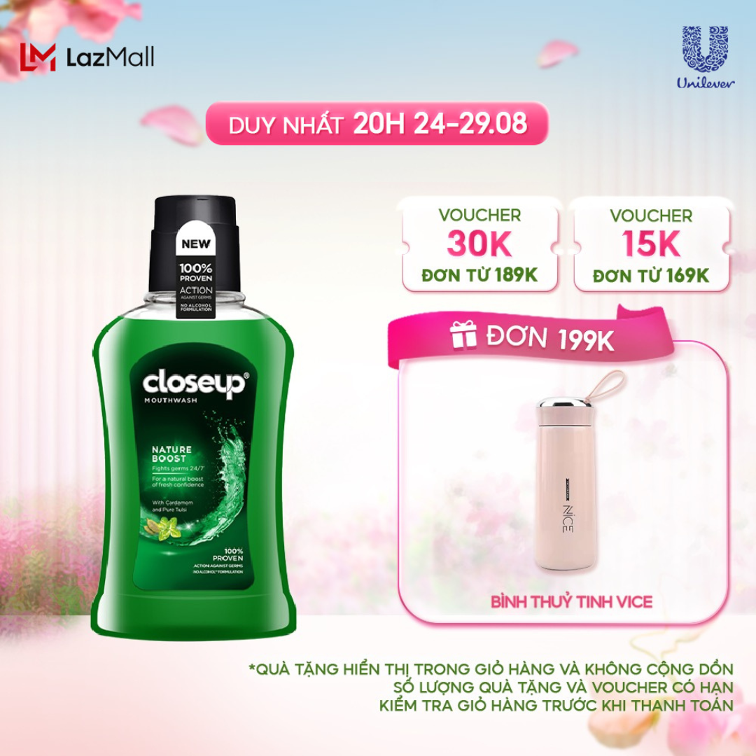 Nước súc miệng CloseUp Nature Boost 300ml