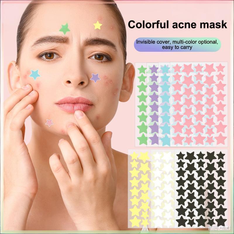 200 Miếng Dán Trị Mụn Hình Ngôi Sao Trái Tim Dễ Thương Nhiều Màu Che Mụn Không Thấy Miếng Dán Trị Mụn Chăm Sóc Da-Có thể giảm sưng và viêm