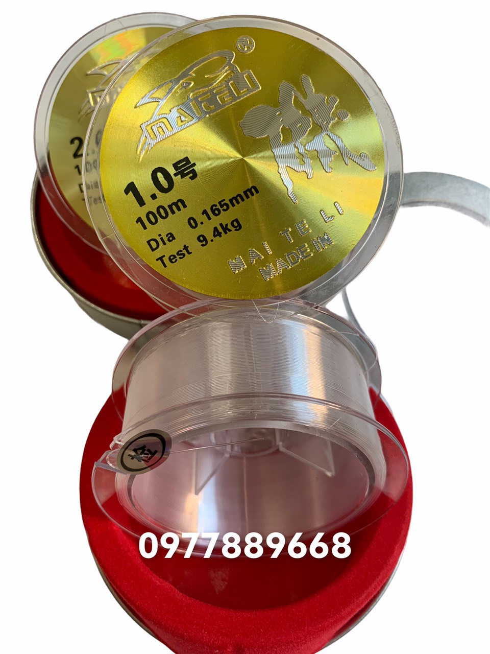 cước câu cá tàng hình ,hộp sắt chính hãng 100m ( Đài Loan )