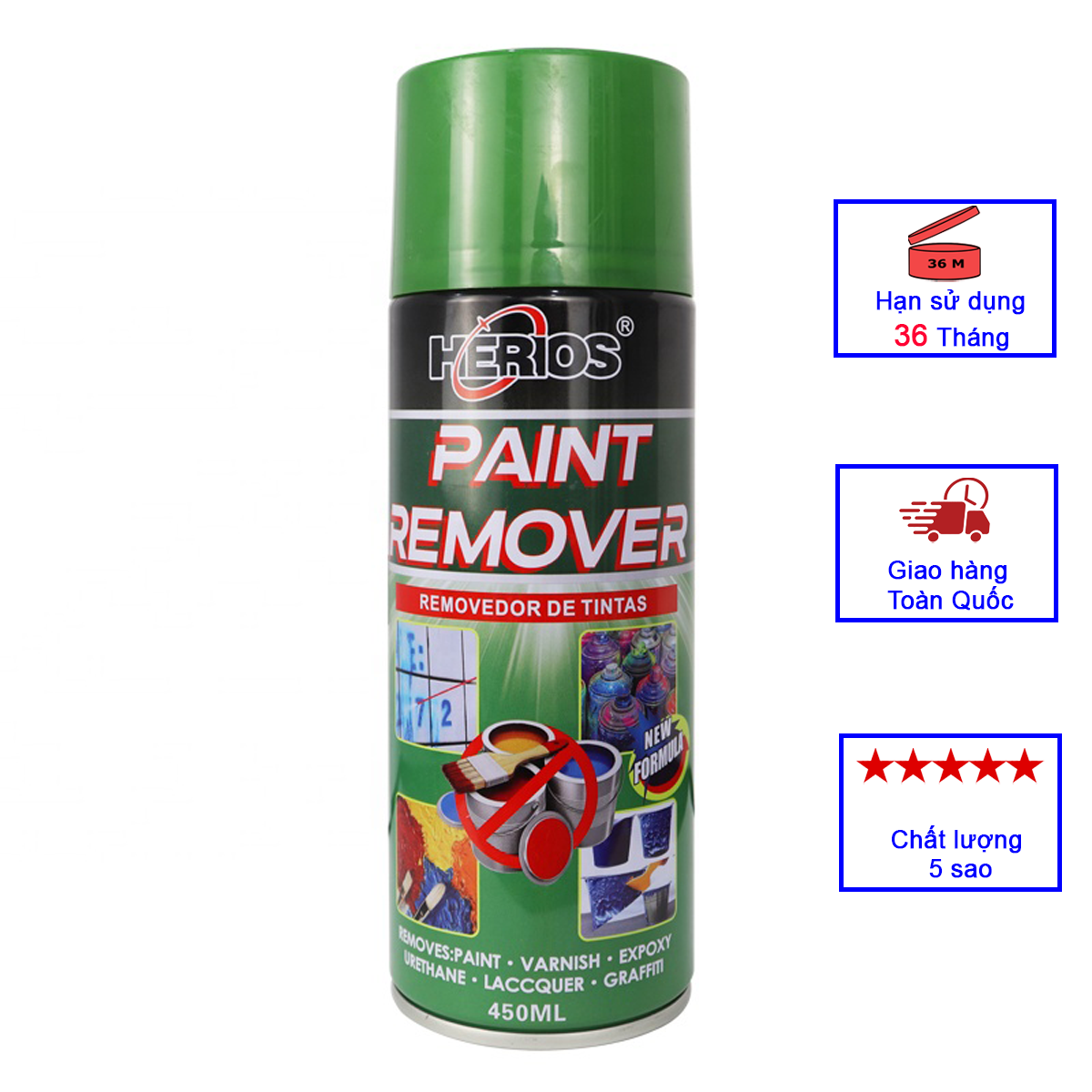 Chai tẩy sơn cao cấp herios la-015 công nghệ đức đỉnh cao 450ml