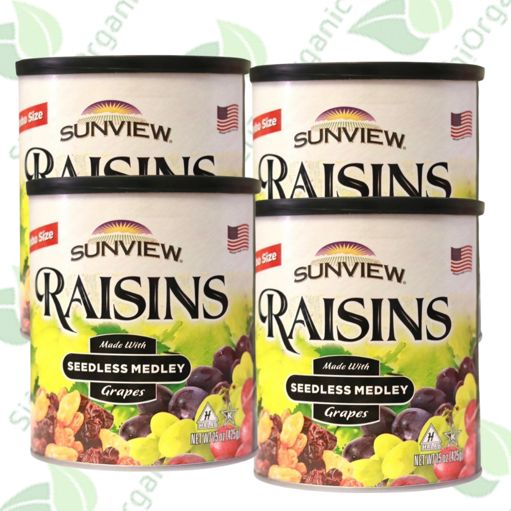 Combo 4 Hộp Nho Khô Mỹ Thập Cẩm Không Hạt Sunview Raisins 425g, Hàng Chính Hãng