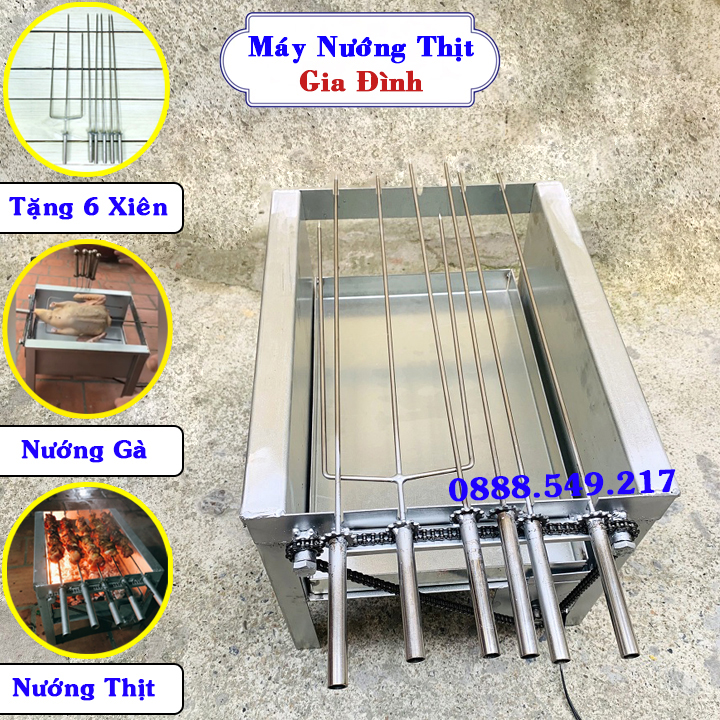 Máy nướng thịt loại siêu dầy thép tốt không rỉ.tặng 6 xiên nướng