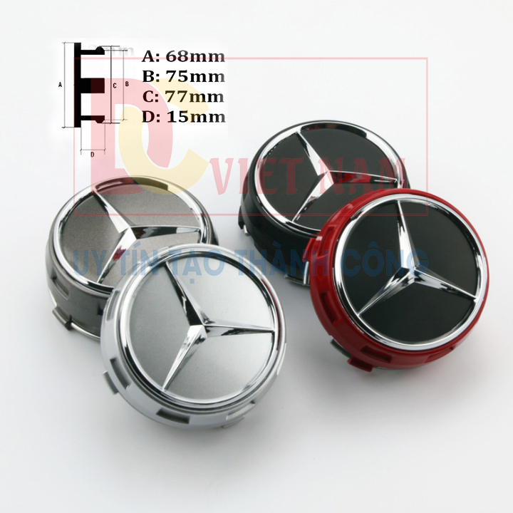 01 chiếc Logo chụp mâm, ốp lazang bánh xe ô tô Mercedes TY-886
