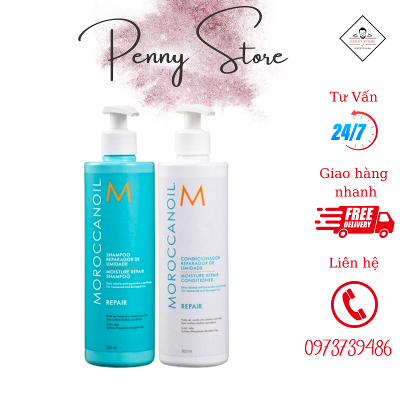 Moroccanoil - dầu gội xả phục hồi độ ẩm repair 500ml