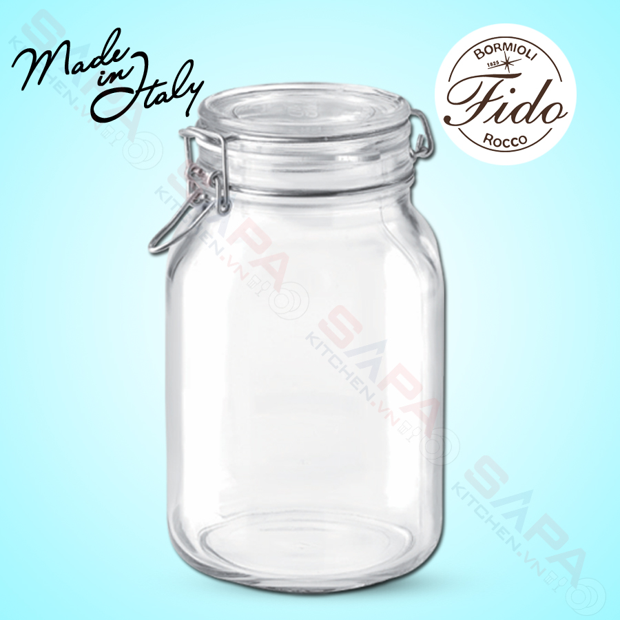 Hũ thủy tinh nắp cài kín hơi fido bormioli rocco 149240m02321991