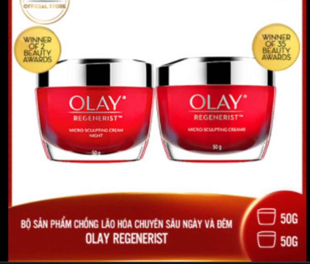 Combo 2 kem dưỡng ẩm tái tạo da chống lão hóa ngày và đêm Olay Regenerist Micro Sculpting Cream