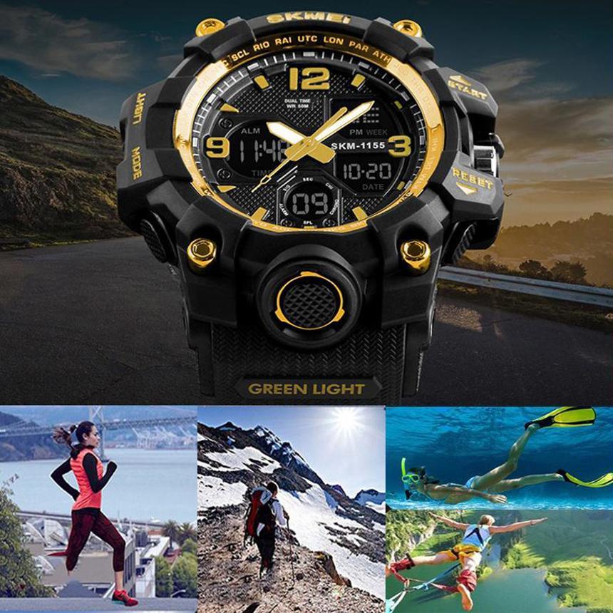 Đồng hồ đeo tay nữ ĐỒNG HỒ NAM SKMEI 1155B KIM ĐIỆN TỬ chống nước tốt, pin chuẩn, chất liệu dây cao su đeo êm tay, trẻ trung hiện đại, giảm giá sốc 50% Mã SP 57