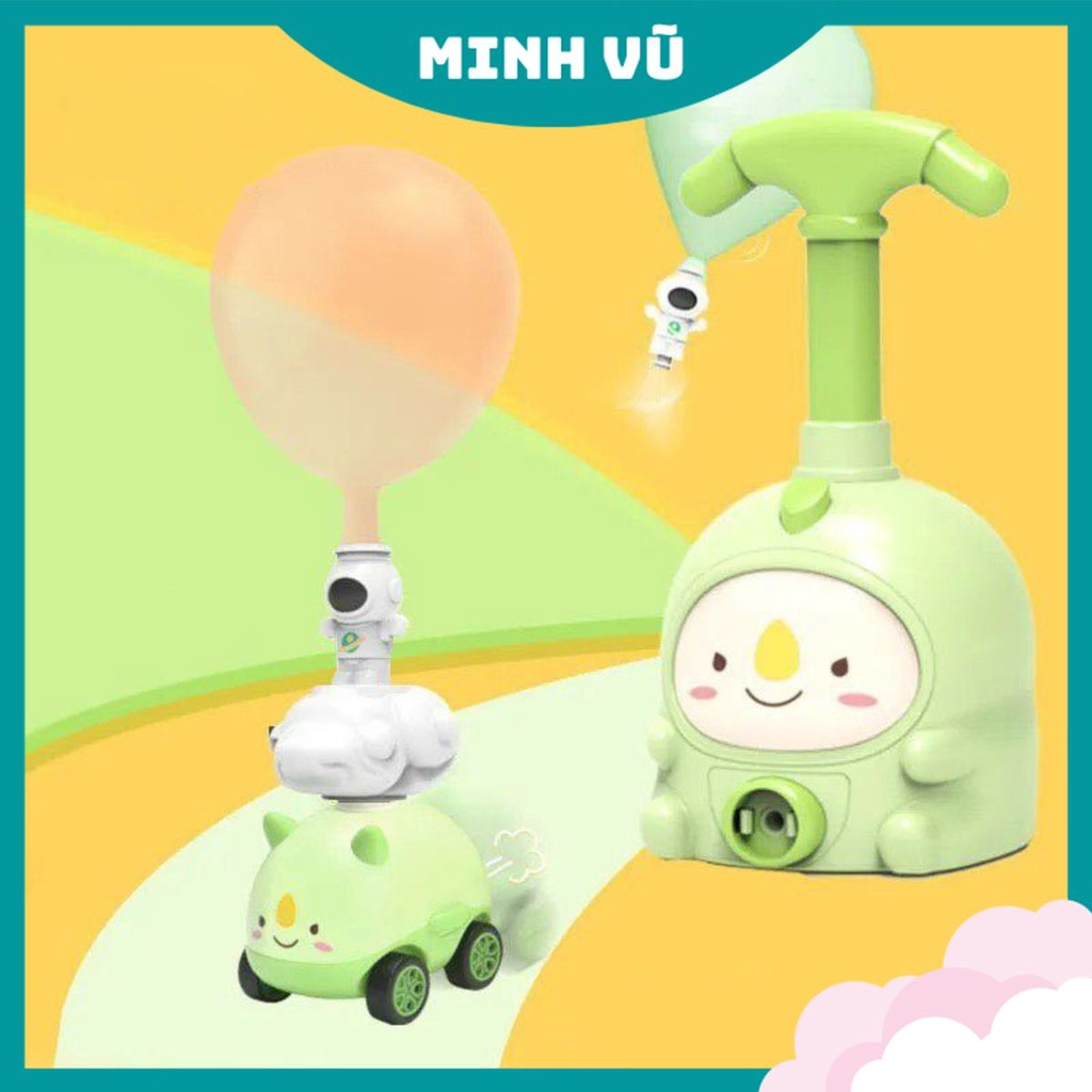 Đồ chơi bơm bóng đua xe kèm phi hành gia nhảy dù😄😄😄