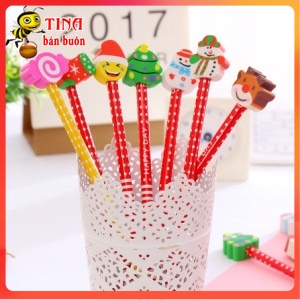 Bút chì kèm đầu tẩy Noel cute dễ thương - Bút chì gỗ đáng yêu E764