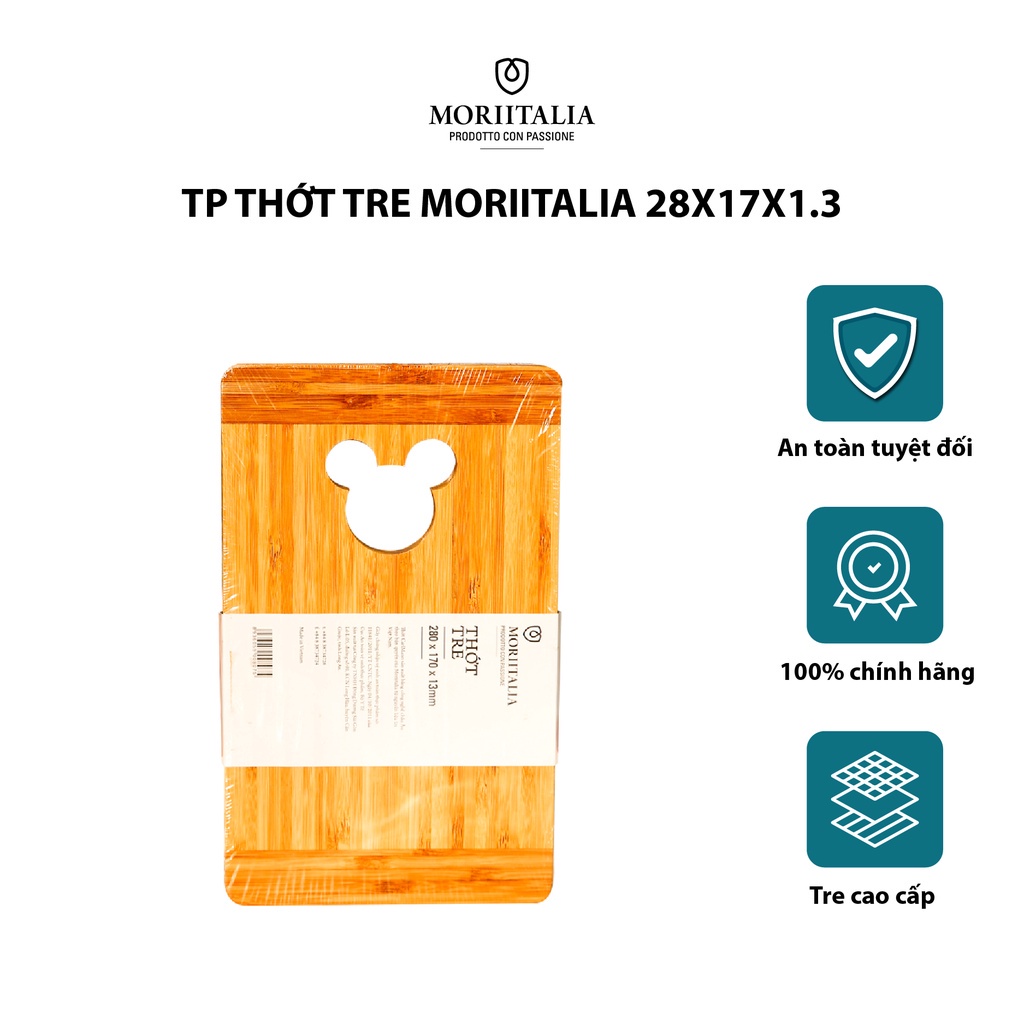 Thớt tre moriitalia an toàn kháng khuẩn độ bền cao 28x17x1.3cm thot00008075