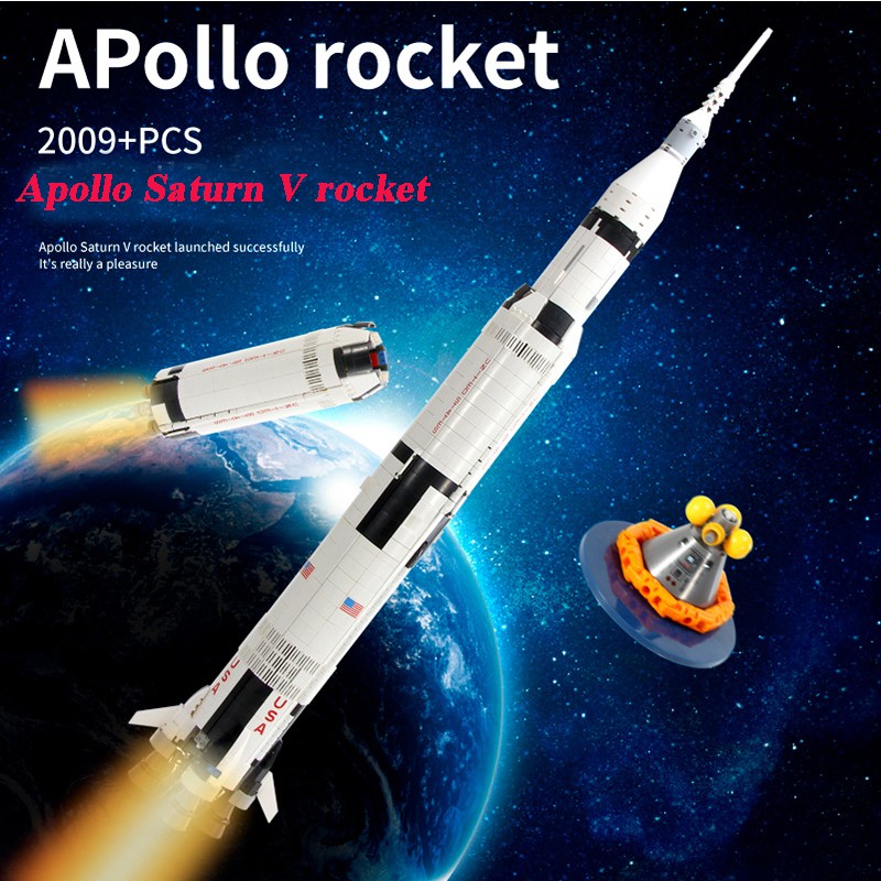 Lắp Ghép Mô Hình Nasa Apollo Saturn V Xếp Hình Tàu Vũ Trụ Apollo Saturn V King 80013