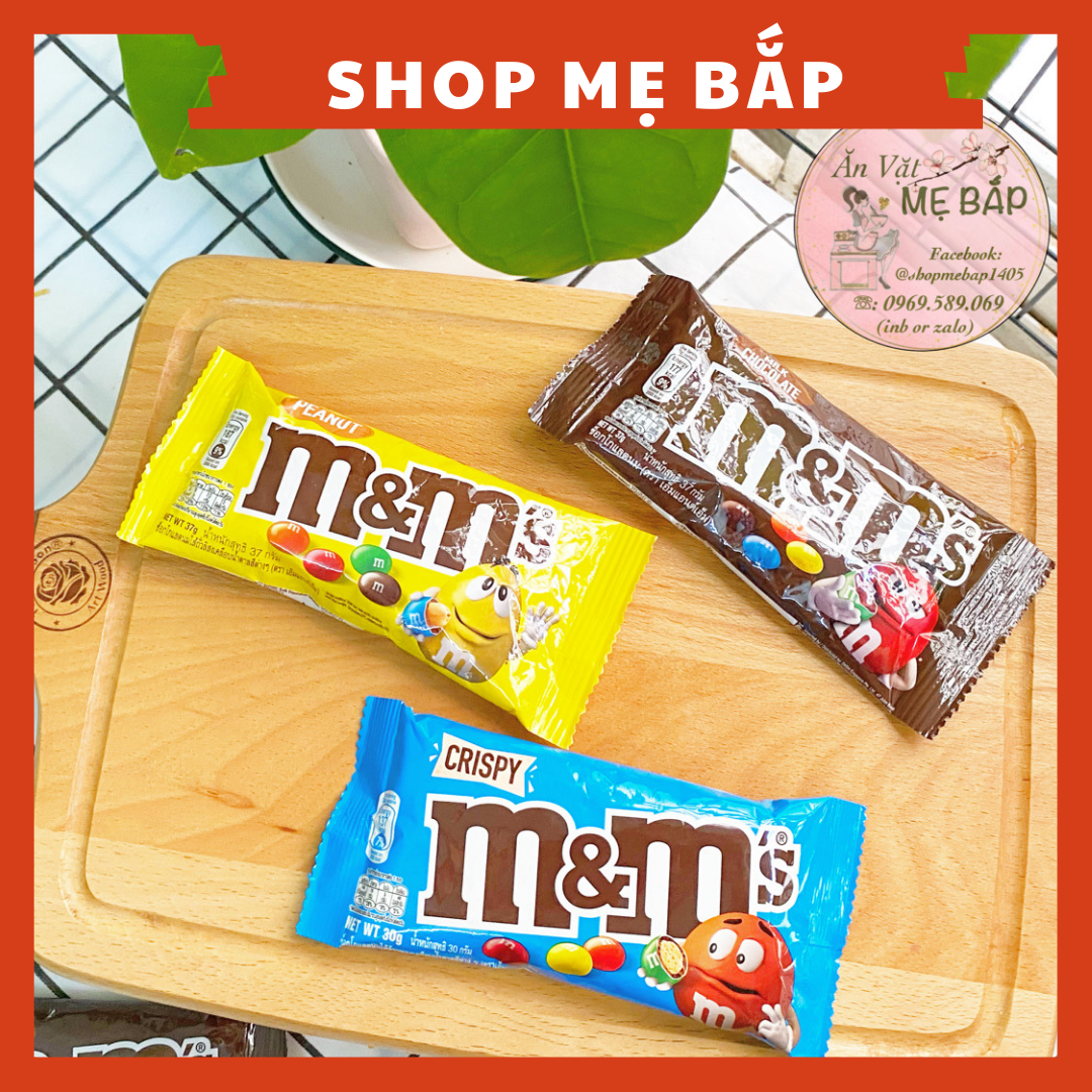 Kẹo Socola M&M's Mỹ 30gram - Vị Sữa, Đậu Phộng, Crispy - Shop Mẹ Bắp [Date 2022]