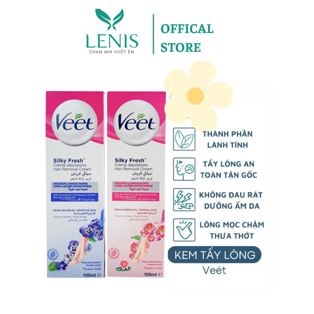 Kem tẩy lông veet silk & fresh 100ml giúp tẩy lông hiệu quả và an toàn cho da - lenis beauty