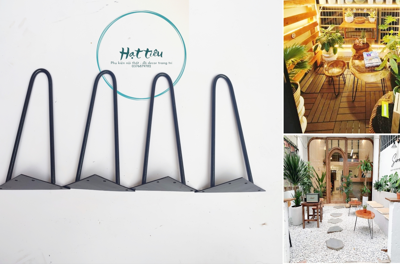 Bộ 4 chân sắt 30cm -sơn tĩnh điện