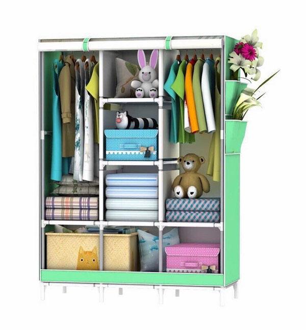 [HCM]Tủ vải quần áo 3D cao cấp 3 buông