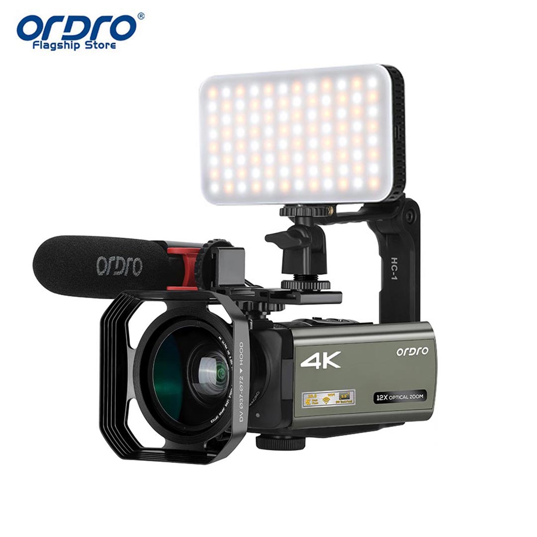 Máy Quay Video Cho Blogger Phát Trực Tiếp, Ordro AX60 3.5 "Màn Hình Cảm Ứng Zoom Quang Học 12x 4K Máy Quay Phim Chuyên Nghiệp YouTube Vlog