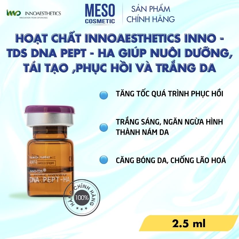 Hoạt chất Innoaesthetics INNO - TDS DNA PEPT - HA giúp nuôi dưỡng, tái tạo ,phục hồi và trắng da 4 l