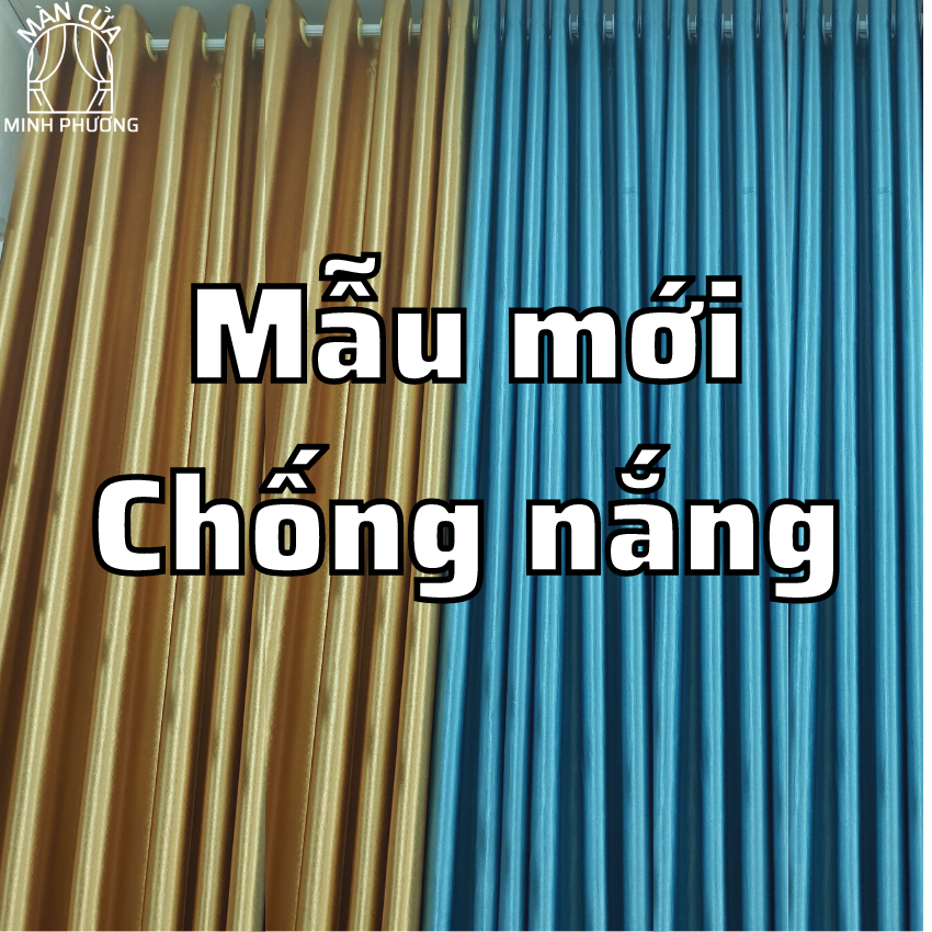 Màn cửa một màu chống nắng giá rẻ cản nắng 95% chất liệu vải bóng chống bám bụi