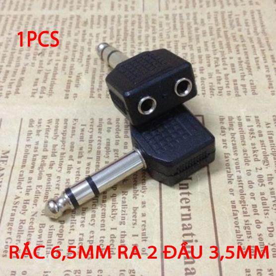 Rắc chuyển 6,5mm sang 2 đầu 3,5mm stereo mầu đen 1 chiếc