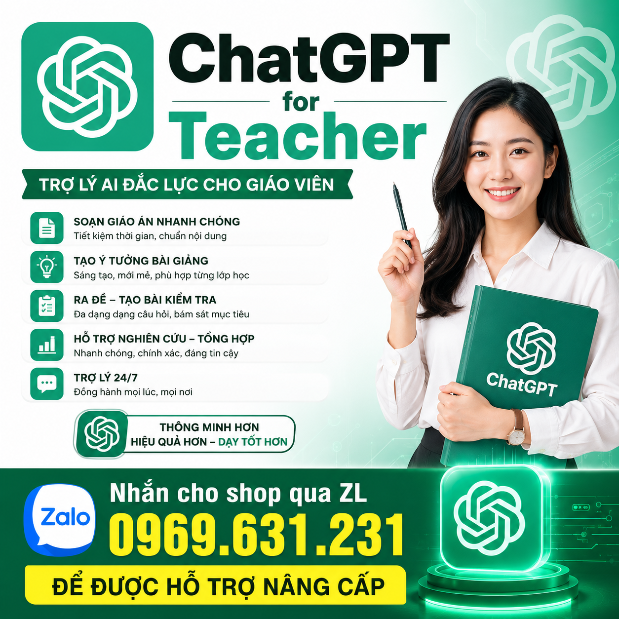 Thiết bị thông minh Nâng cấp chính chủ ChatGPT GÓI FOR TEACHER cho giáo viên chính chủ Chatbot hổ trợ công việc và học tập Chat GPT