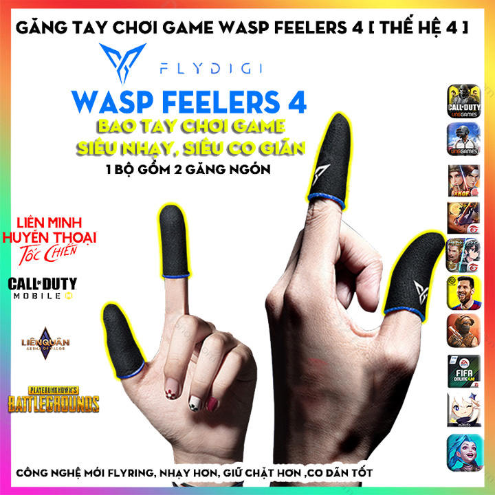 [PHIÊN BẢN 4] Flydigi Wasp Feelers 4 | Găng tay chơi game PUBG Liên quân chống mồ hôi cực nhạy