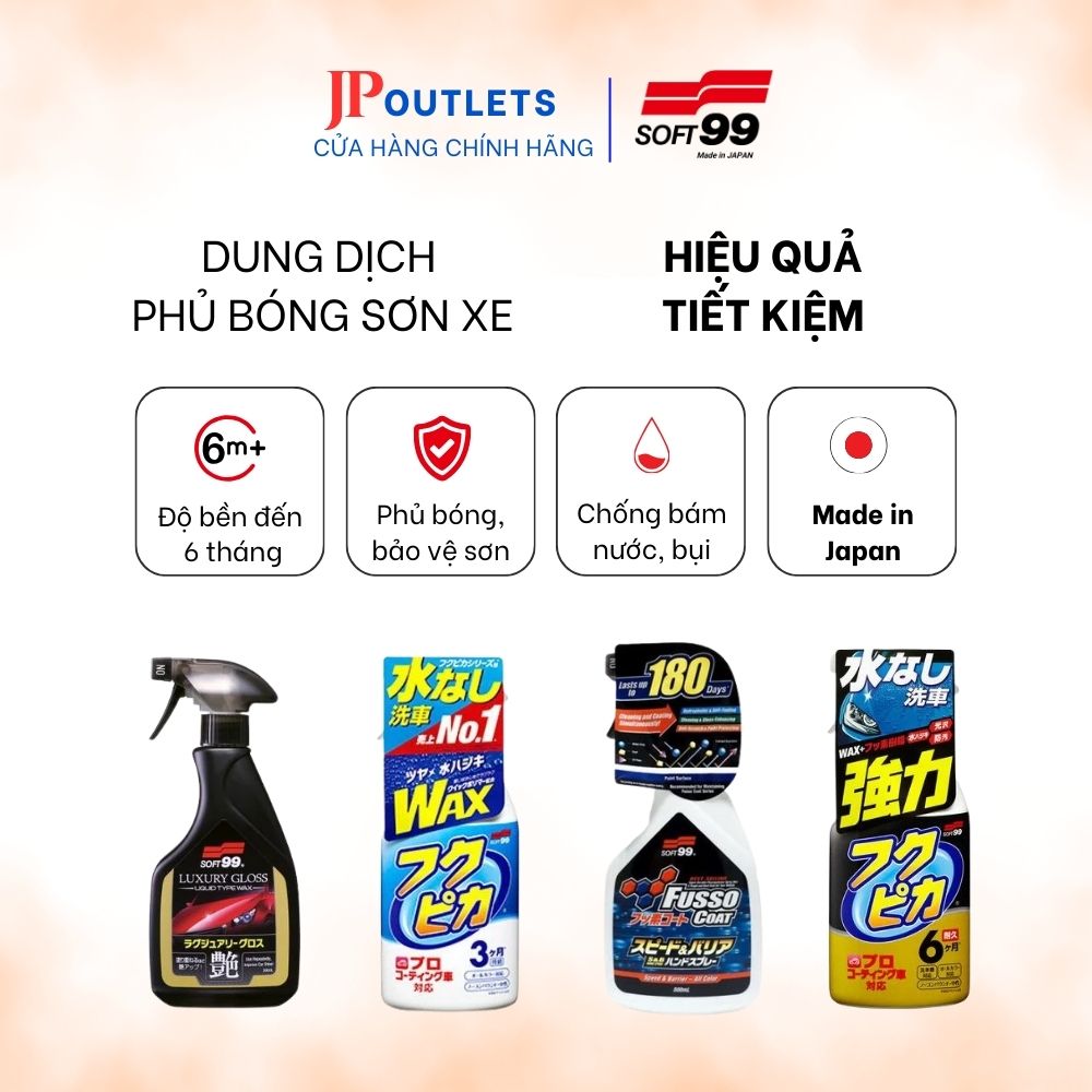 Chai xịt phủ bóng, chống bám nước sơn xe ô tô | soft99 japan