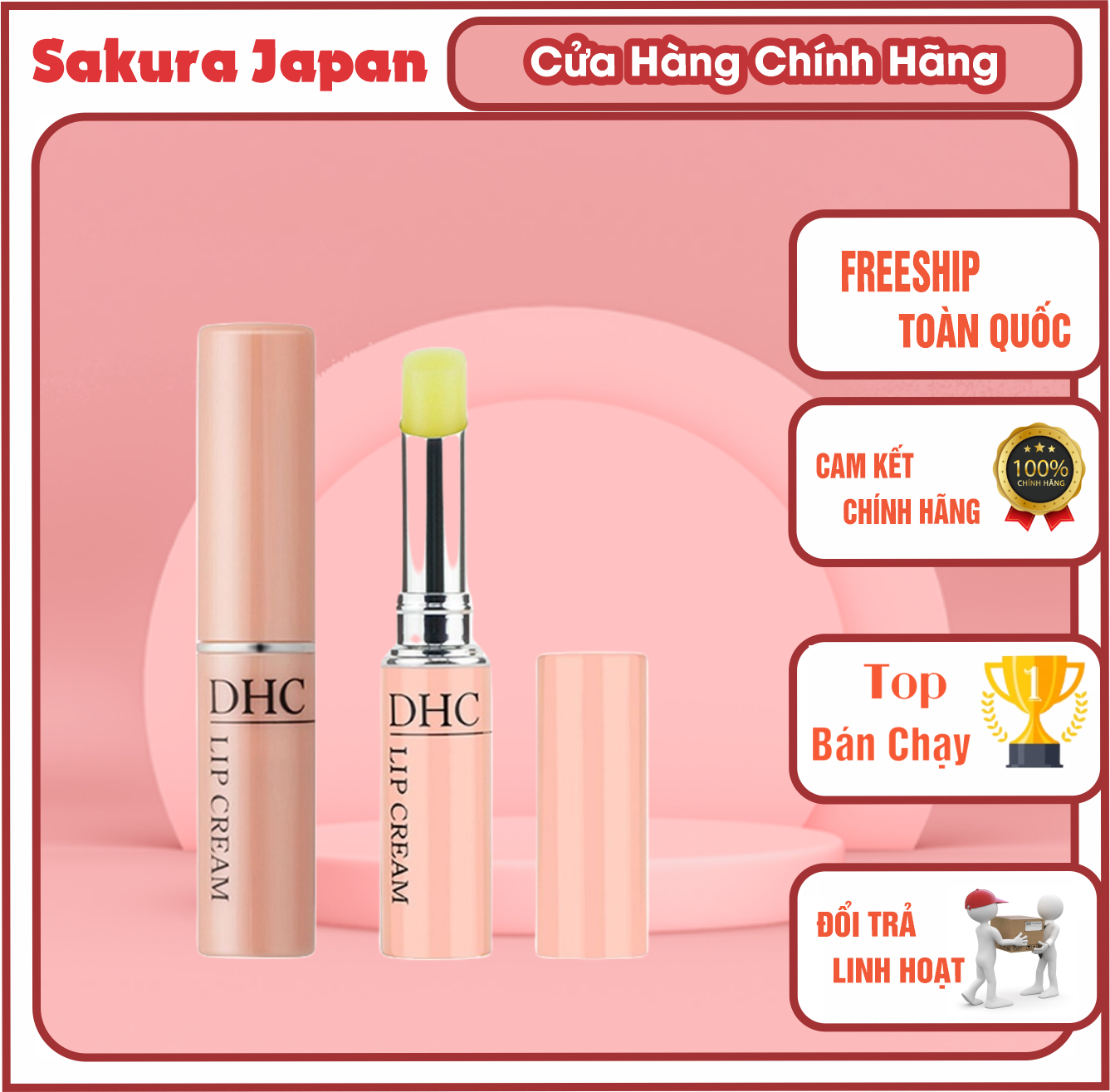Son dưỡng môi D.H.C Lip Cream Nhật Bản son dưỡng không màu giúp đôi môi mềm mại giảm thâm và hồng môi
