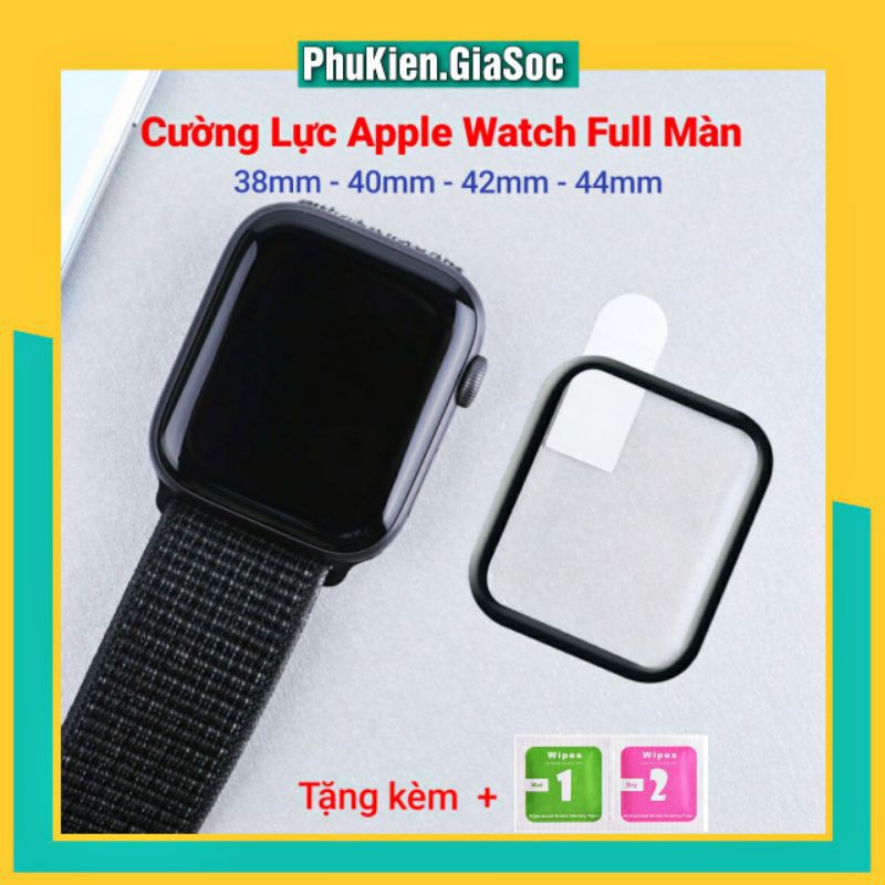 Dán Cường Lực Dẻo Apple Watch 3D Full Màn  - Loại Xịn - Bảo Vệ Full Màn Hình Đồng Hồ Size 38/40/42/44Mm