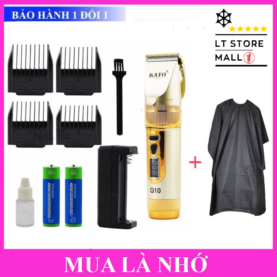 Tông đơ cắt tóc thương hiệu nhật g10 tặng pin dự phòng+áo choàng cắt tóc