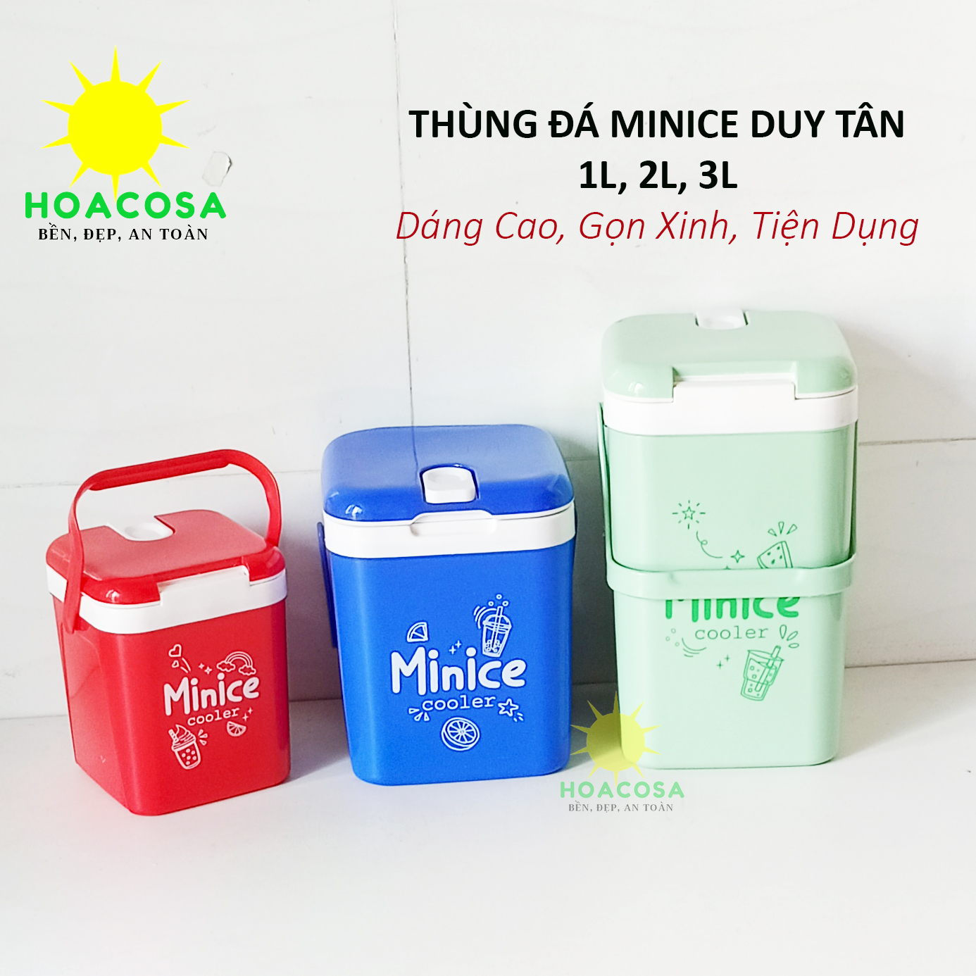 Thùng Đá Mini 1L. 2L. 3L Minice Duy Tân, Nhỏ Gọn,Dáng Cao Đẹp Xinh, Tiện Lợi- Đồ Gia Dụng Hoacosa