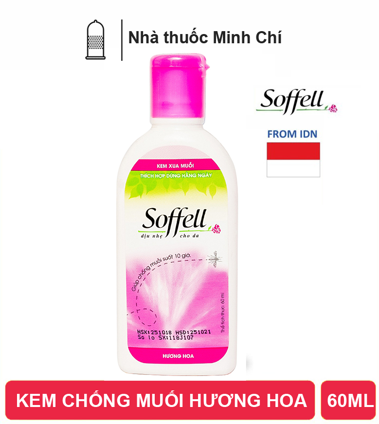 Kem bôi chống muỗi soffell hương hoa 60ml