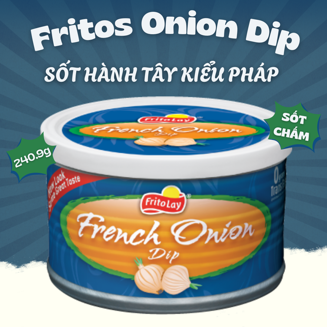 Sốt phô mai hành tây French Onion Dip Fritos 240.9g (ăn kèm với bánh snack) hsd 04.08.2026