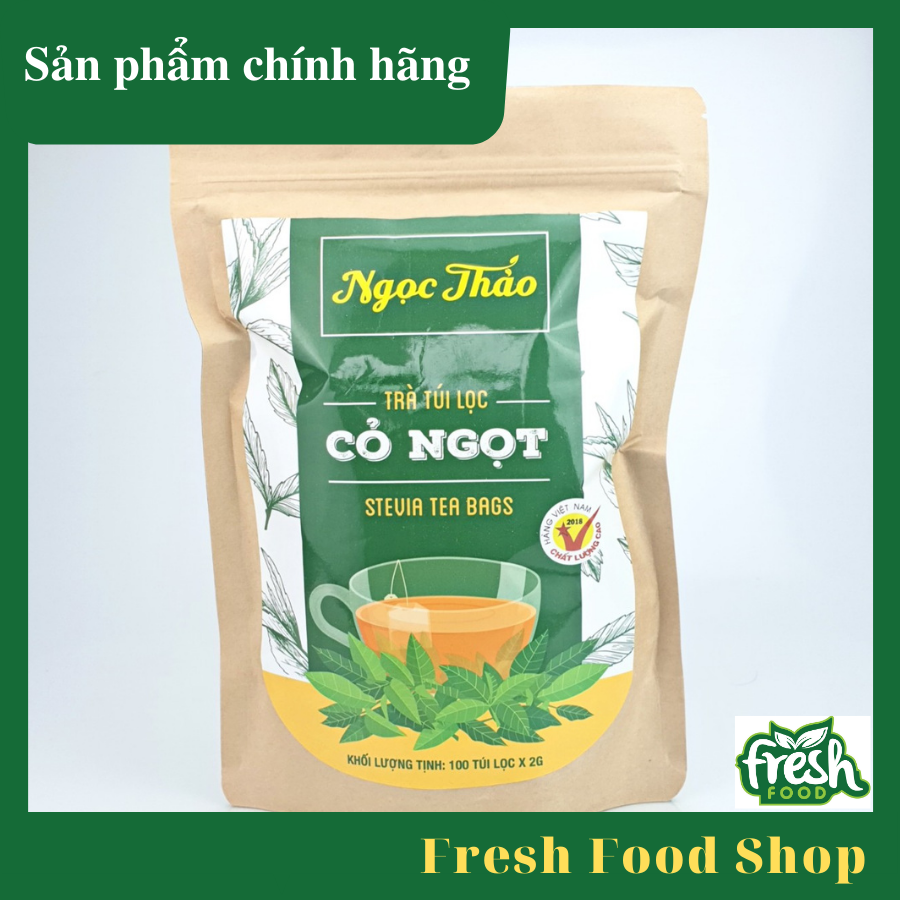 [HCM]Gói trà Cỏ ngọt Ngọc Thảo 100 túi lọc - Túi zip